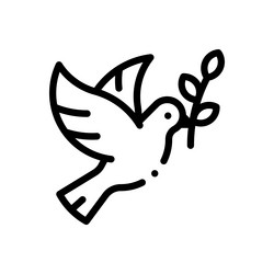 dove icon thin linear style design isolated vector image