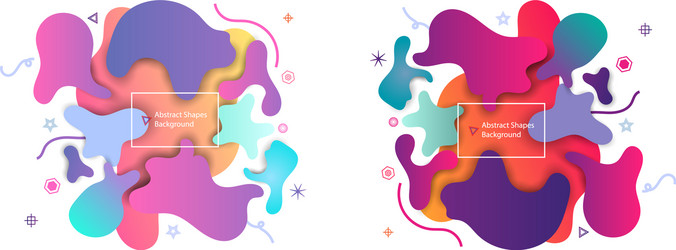 Puzzle style liquid shapes pastel and sharp color vector