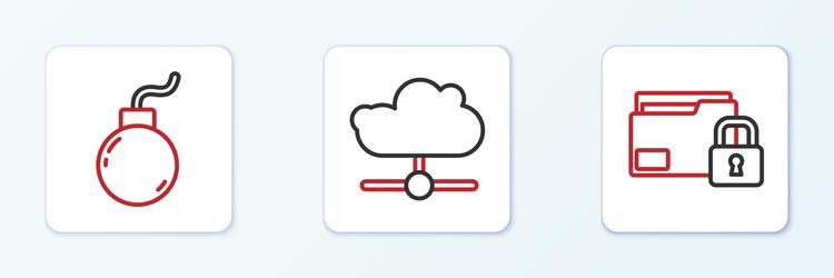 set line folder and lock bomb ready to explode vector image