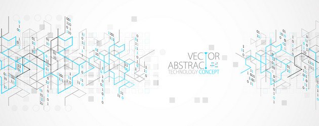 digital binary technology and engineering vector image