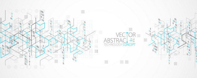 digital binary technology and engineering vector