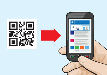 Scanning QR Code with Website Link vector