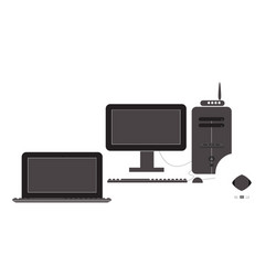 Set of icon display laptop tablet computer vector