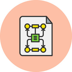 algorithm line filled circle icon vector image