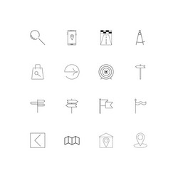 Maps and navigation linear thin icons set vector