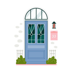 retro vintage blue door for home apartment vector