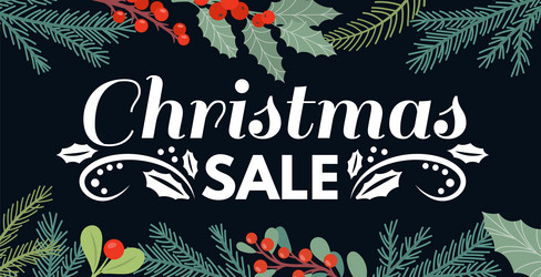vintage christmas sale holiday promo new year Vector Image