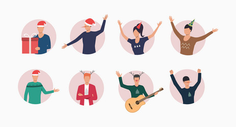 Celebrating people set vector