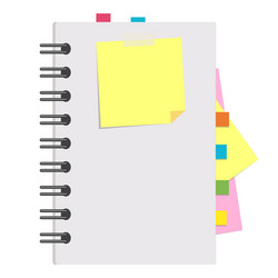 open notepad with clean sheets on a spiral vector image