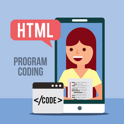 Program coding website vector