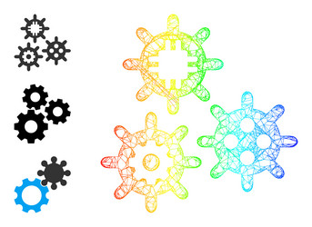 Spectrum gradient net mesh micro mechanics icon vector