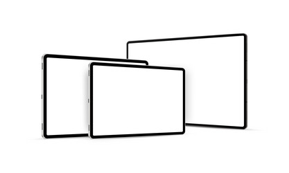 tablet computers with blank screens side view vector image
