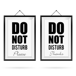 Do not disturb in frame design colorful vector