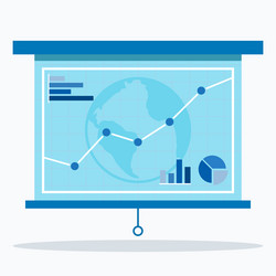 Projector Screen with Graph Display vector