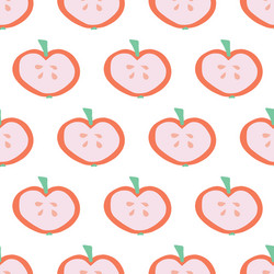 Apple slice background seamless pattern vector