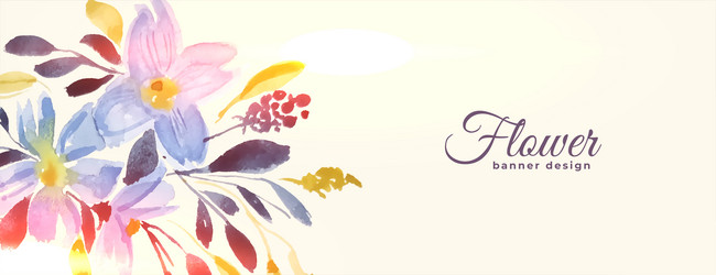 lovely spring season floral banner in watercolor Vector Image