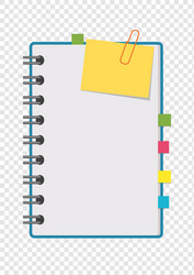 open notepad with clean sheets on a spiral vector image