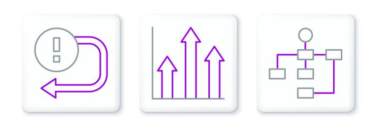 set line hierarchy organogram chart arrow and pie vector image