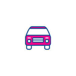 Car thin line color icon for web and user vector