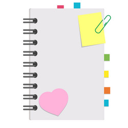 open notepad with clean sheets on a spiral vector image