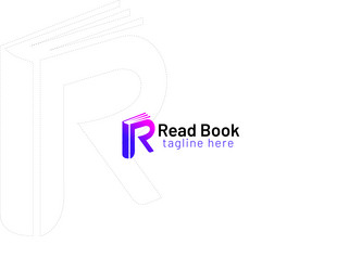 Read book logo design - r letter logo free Vector Image
