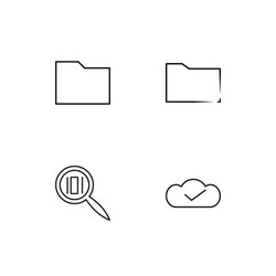 cyber security linear icons set simple outline vector image