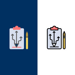 Head plan strategy tactics think icons flat vector