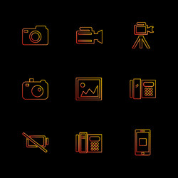 multimedia user interface camera technology vector image