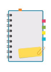 Open notepad with clean sheets on a spiral vector