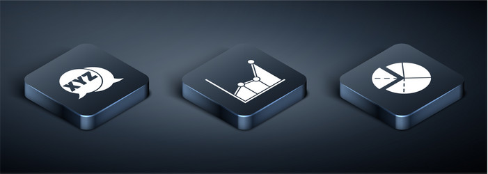 set isometric xyz coordinate system graph vector image
