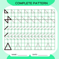 complete pattern tracing lines activity for early vector image