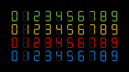 Digits electronic dial set isolated vector