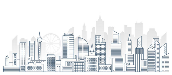 Modern City Skyline Panorama Vector Image