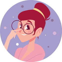 Woman wearing glasses character avatar in cartoon vector