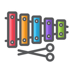 xylophone filled outline icon music vector