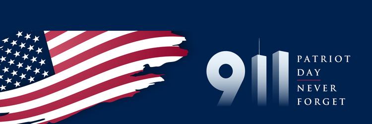 9/11 Remembrance Flag Tribute Vector Image