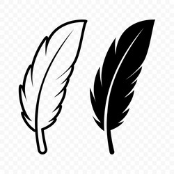 black and white fluffy feather logo icons Vector Image
