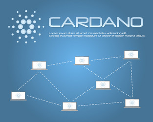 cardano blockchain connection background style vector image