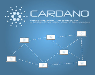 Cardano blockchain connection background style vector