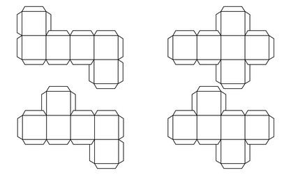 Cube mesh net pattern vector