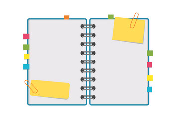 open notepad with clean sheets on a spiral vector image