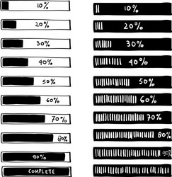 Progress loading bar set icons load symbol vector