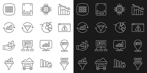 set line binary code data analysis browser vector image