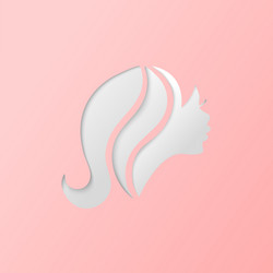 White silhouette a girl in profile with hair vector