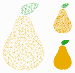 pear mesh network model and triangle mosaic vector image