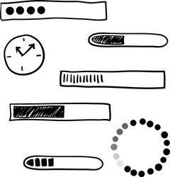 Progress bar in doodle style Royalty Free Vector Image