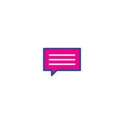 Chat thin line color icon for web and user vector