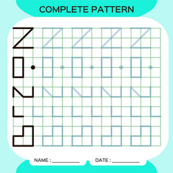 complete pattern tracing lines activity for early vector image