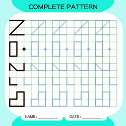 Complete pattern tracing lines activity for early vector