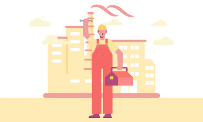 Factory worker flat icon Royalty Free Vector Image